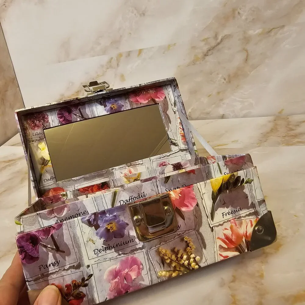 Floral Themed Trinket Box with Mirror